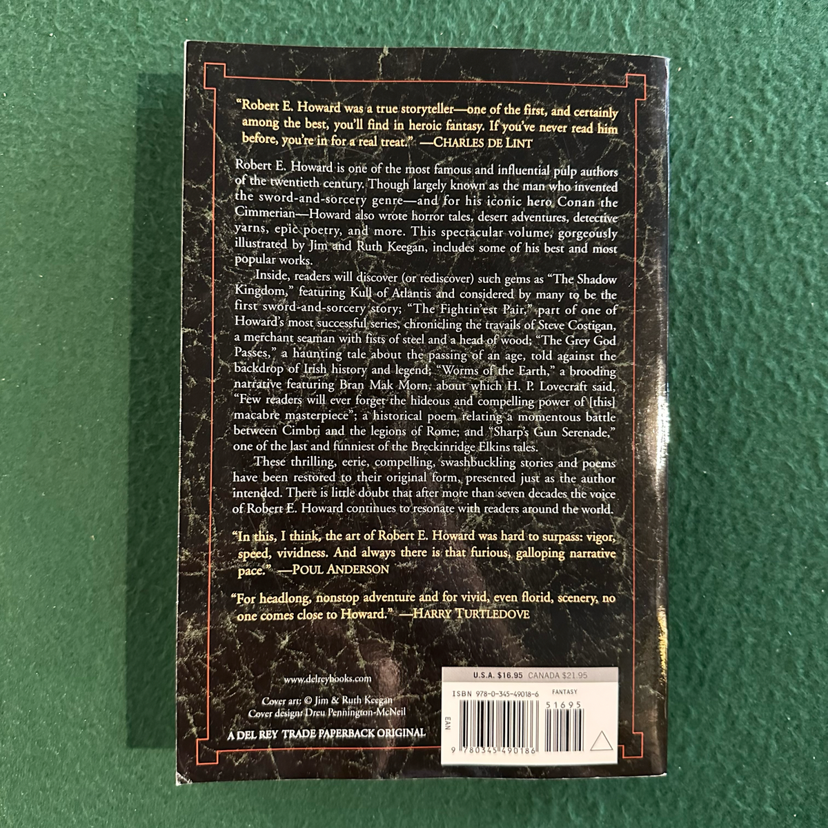 Fantasy Paperback: The Best of Robert E Howard - Volume 1: Crimson Shadows FIRST PRINTING
