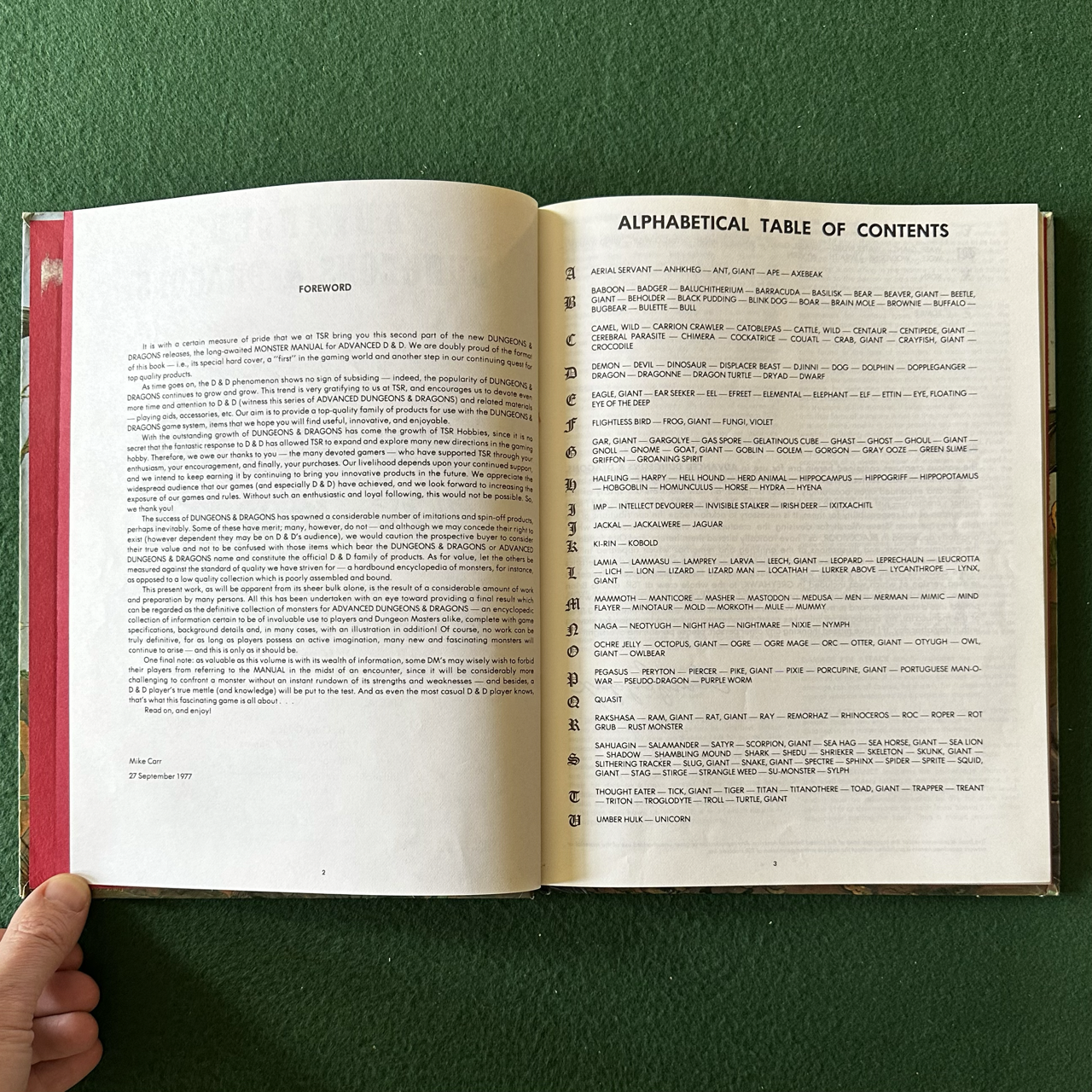 Vintage Advanced Dungeons & Dragons Accessory: Monster Manual 3RD PRINTING