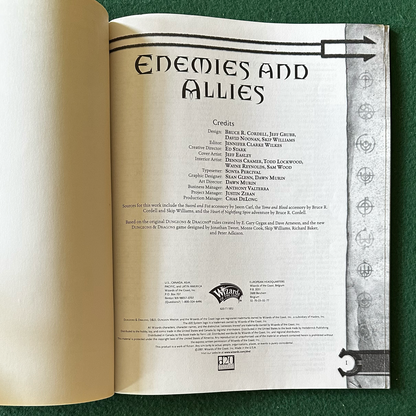 Vintage Dungeons & Dragons 3.5e Accessory: Enemies and Allies