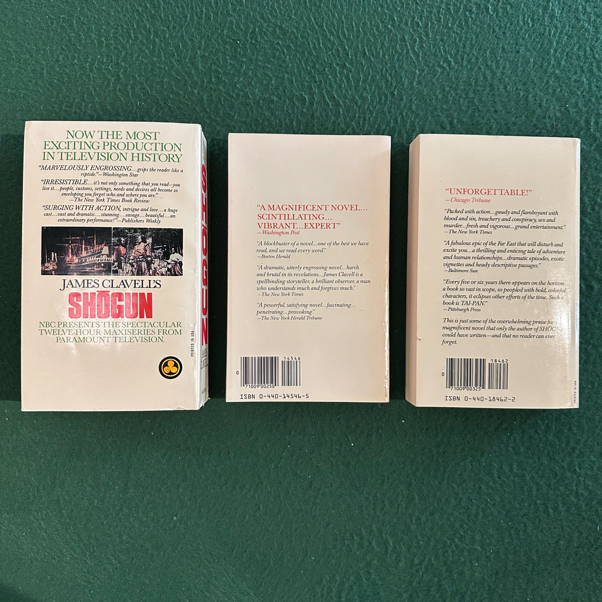 Vintage Fiction Paperbacks: James Clavell - Shogun, King Rat & Tai Pan Box Set