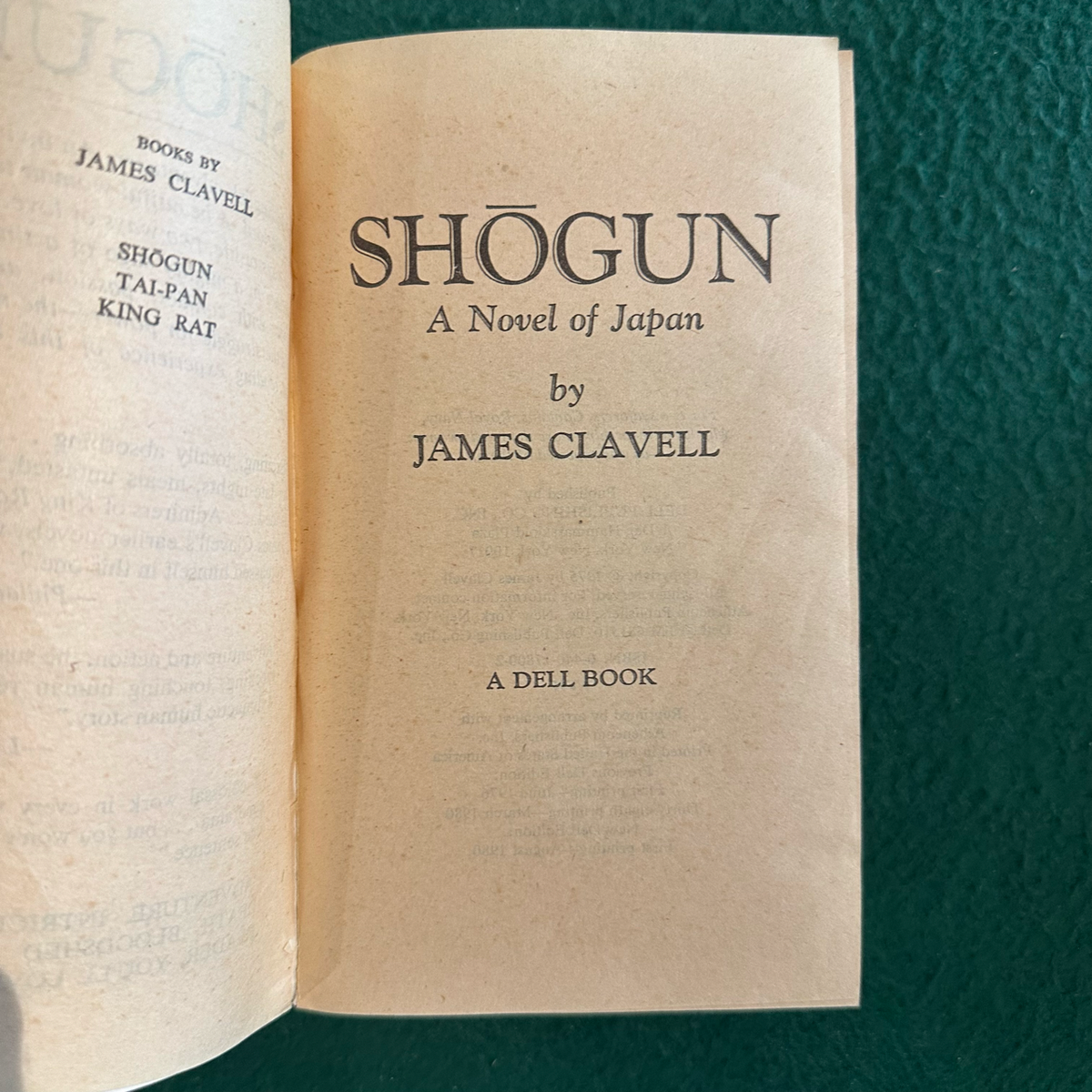 Vintage Fiction Paperbacks: James Clavell - Shogun, King Rat & Tai Pan Box Set