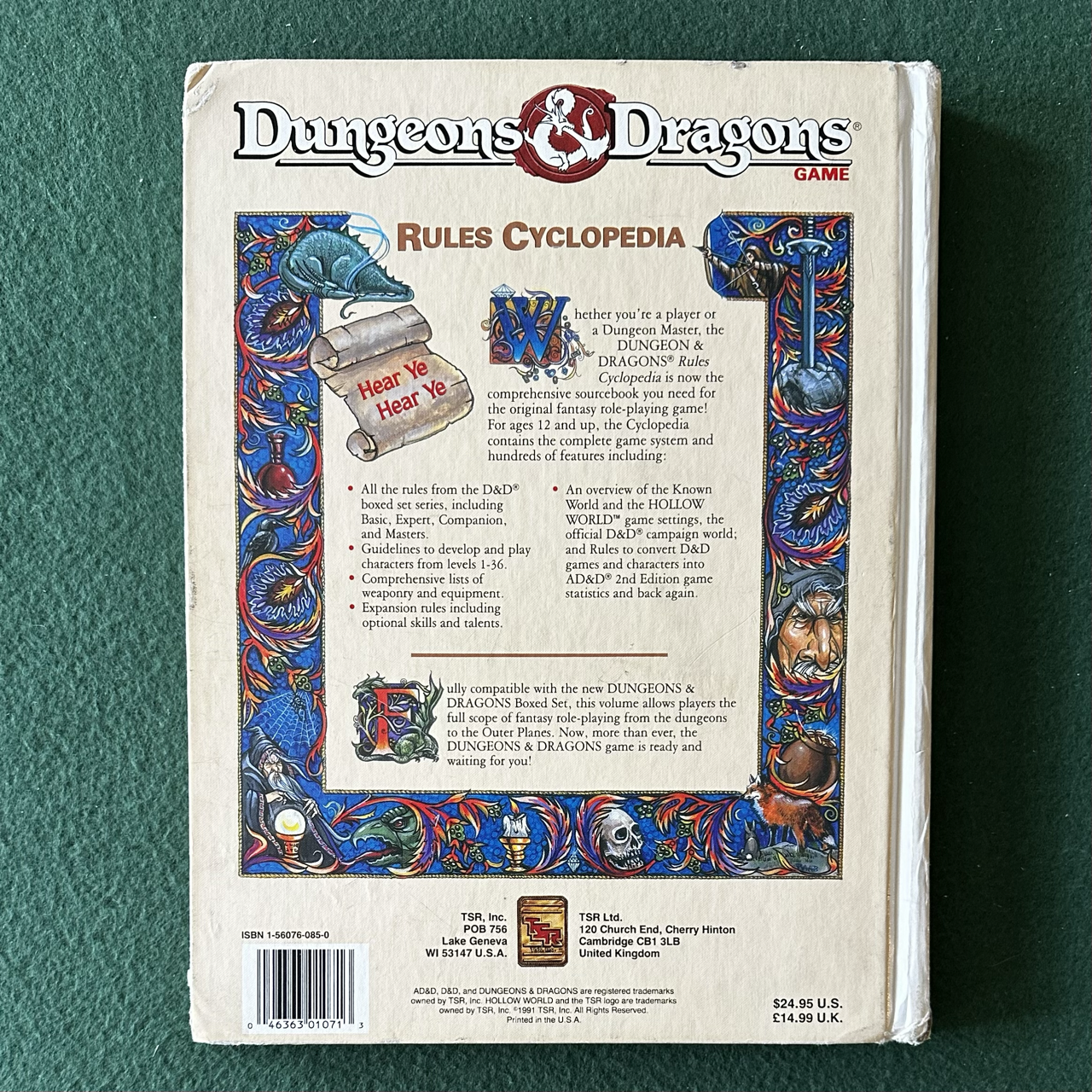 Vintage Dungeons & Dragons Accessory: Rules Cyclopedia 1991