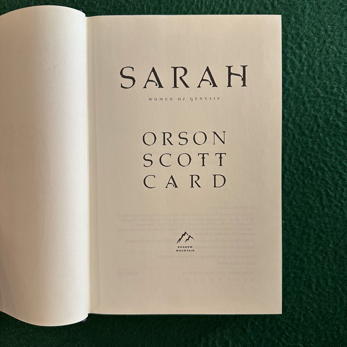 Vintage Fiction Hardback: Orson Scott Card - Sarah SIGNED FIRST EDITION