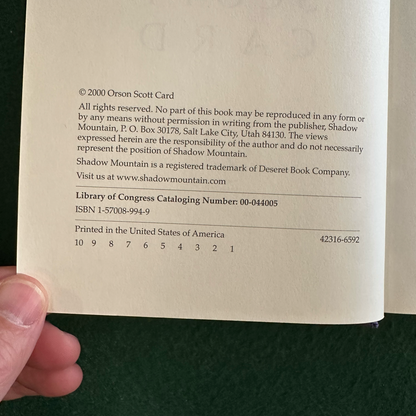 Vintage Fiction Hardback: Orson Scott Card - Sarah SIGNED FIRST EDITION