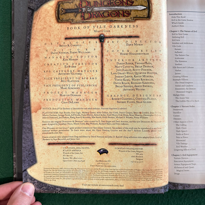 Vintage Dungeons & Dragons 3.5e Accessory: Book of Vile Darkness FIRST PRINTING