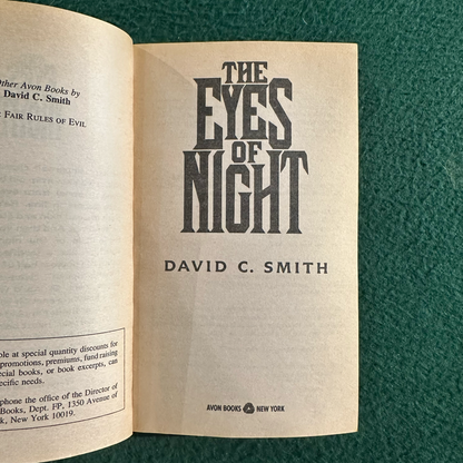 Vintage Horror Paperback: David C Smith - The Eyes of Night FIRST PRINTING