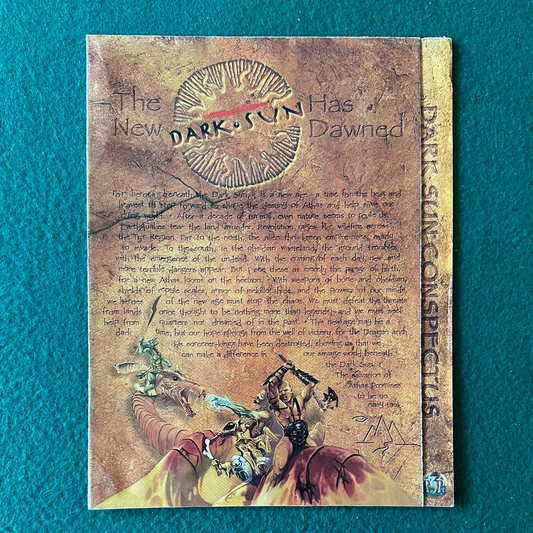 Vintage Dungeons & Dragons 2e Accessory: Dark Sun Conspectus Foldout Poster Map