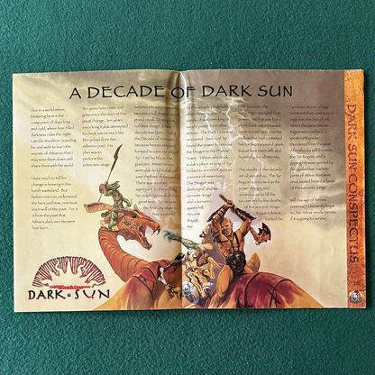 Vintage Dungeons & Dragons 2e Accessory: Dark Sun Conspectus Foldout Poster Map