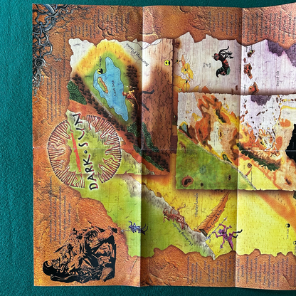 Vintage Dungeons & Dragons 2e Accessory: Dark Sun Conspectus Foldout Poster Map