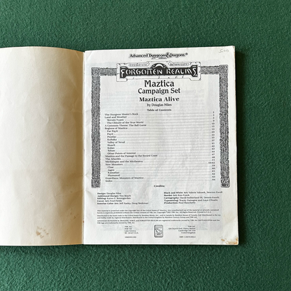 Vintage Dungeons & Dragons 2e Accessory: Forgotten Realms: Maztica Alive! DM Guide