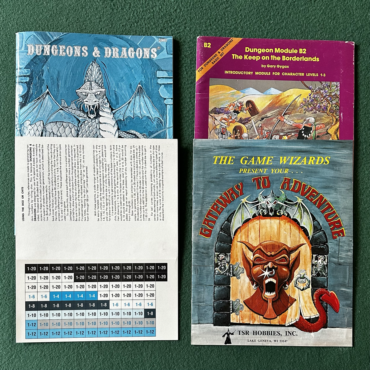 Vintage Dungeons & Dragons Box Set: Basic Set 1001 1979 With Uncut Chits