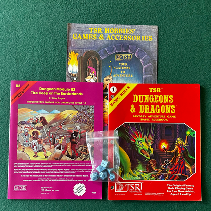 Vintage Dungeons & Dragons Box Set: Basic Set 1011 1980 With Dice