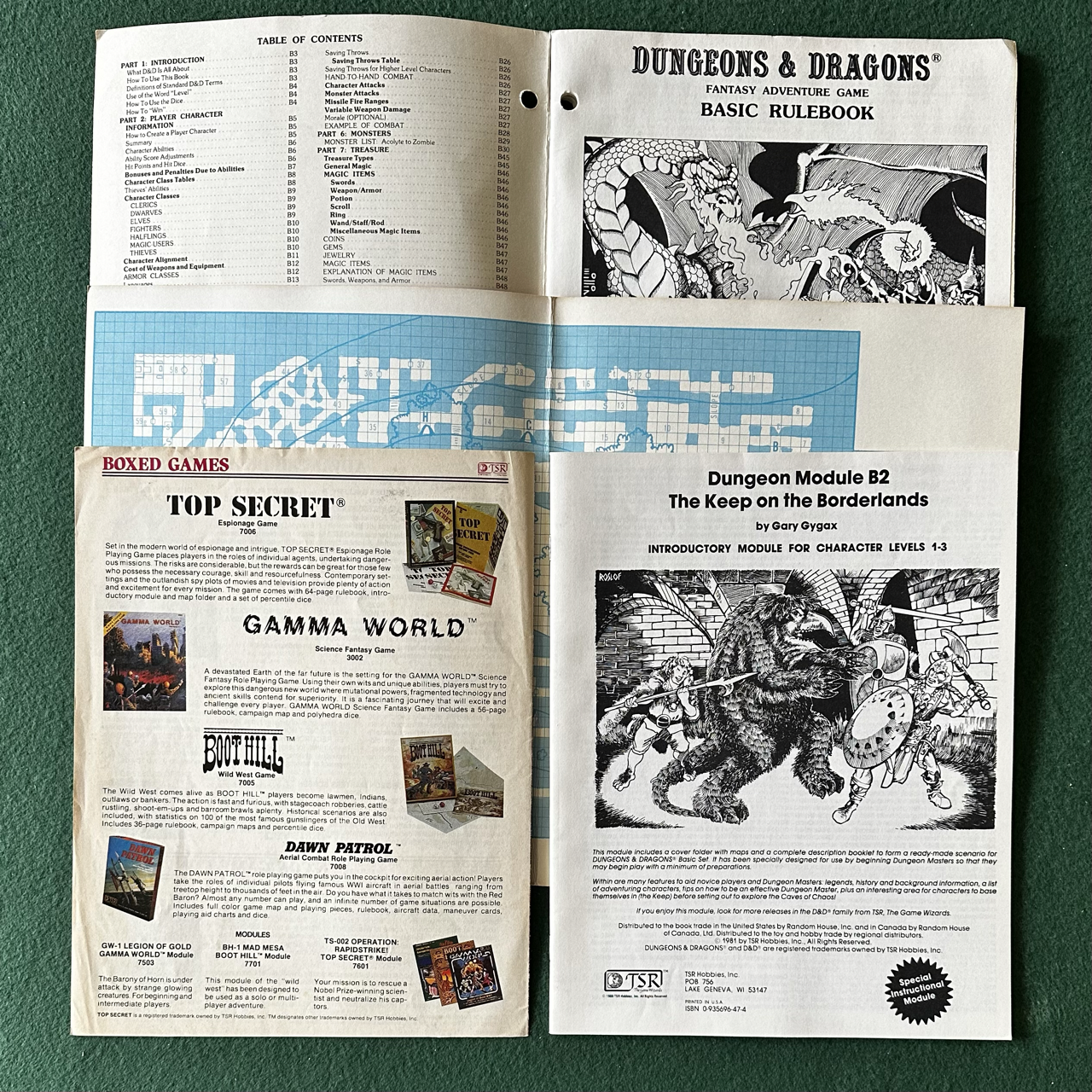Vintage Dungeons & Dragons Box Set: Basic Set 1011 1980 With Dice