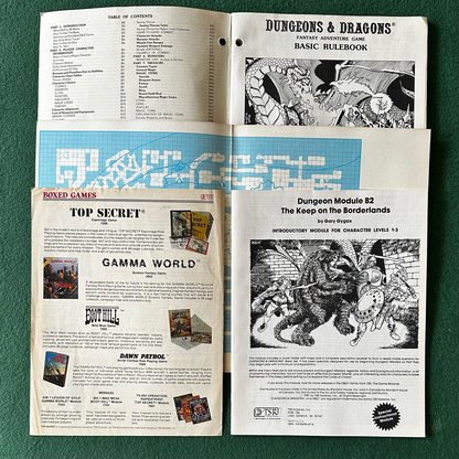 Vintage Dungeons & Dragons Box Set: Basic Set 1011 1980 With Dice