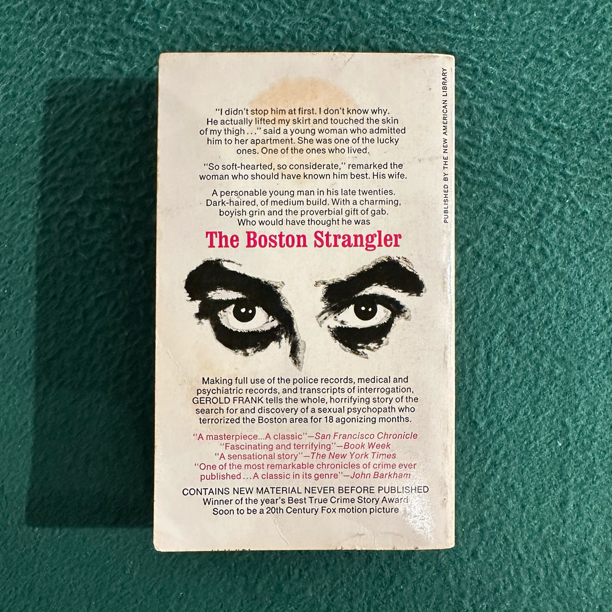Vintage Non-Fiction Paperback: Gerold Frank - The Boston Strangler FOURTH PRINTING