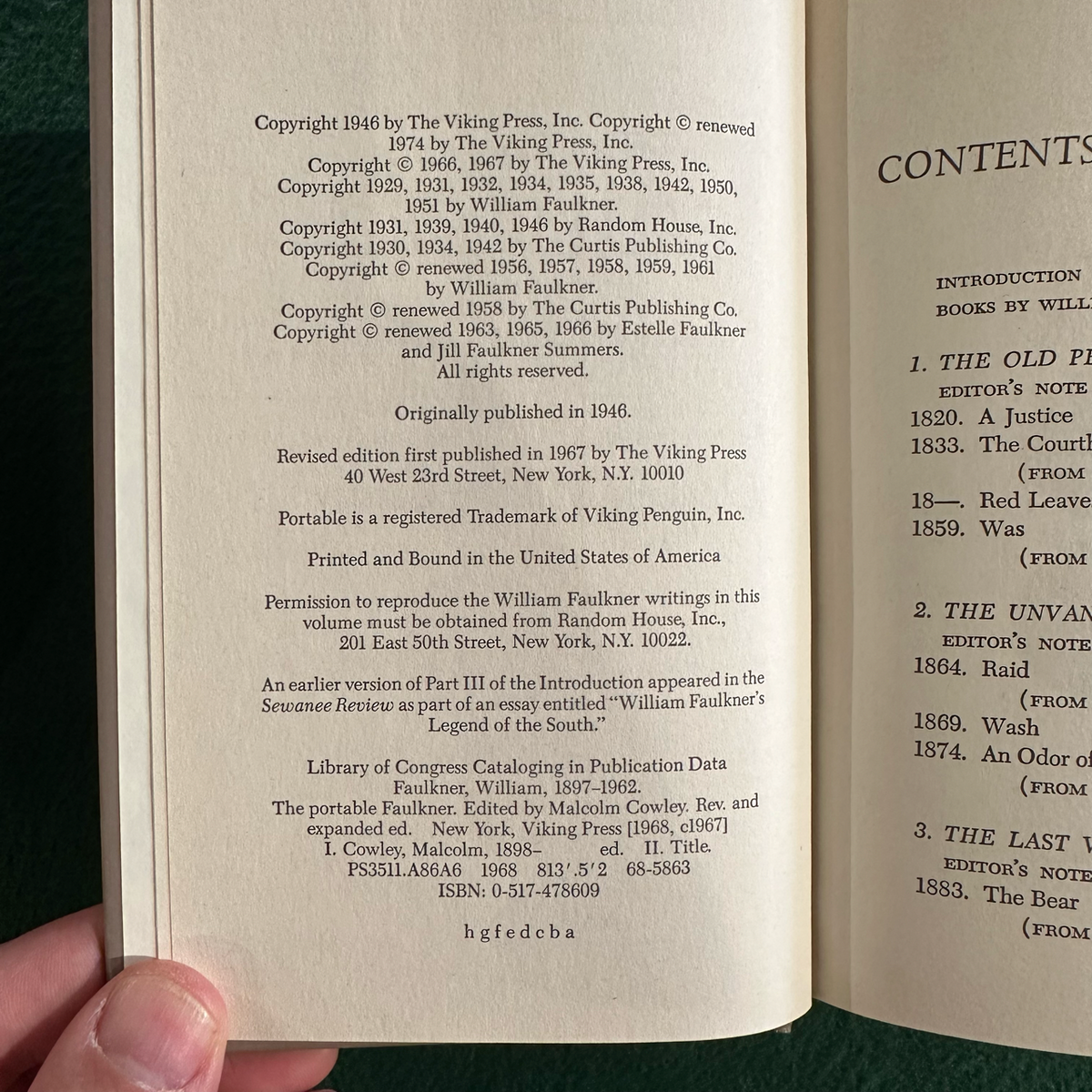 Vintage Fiction Hardback: The Portable Faulkner - Edited by Malcolm Cowley FIRST PRINTING