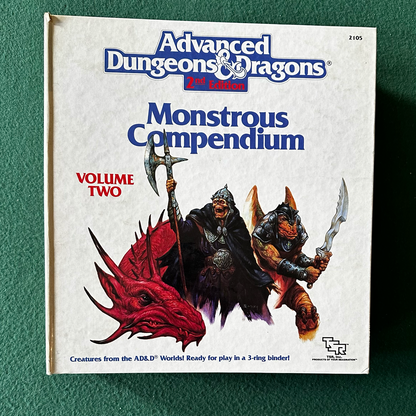Vintage Advanced Dungeons & Dragons 2e Accessory: Monstrous Compendium: Volume Two FILLED