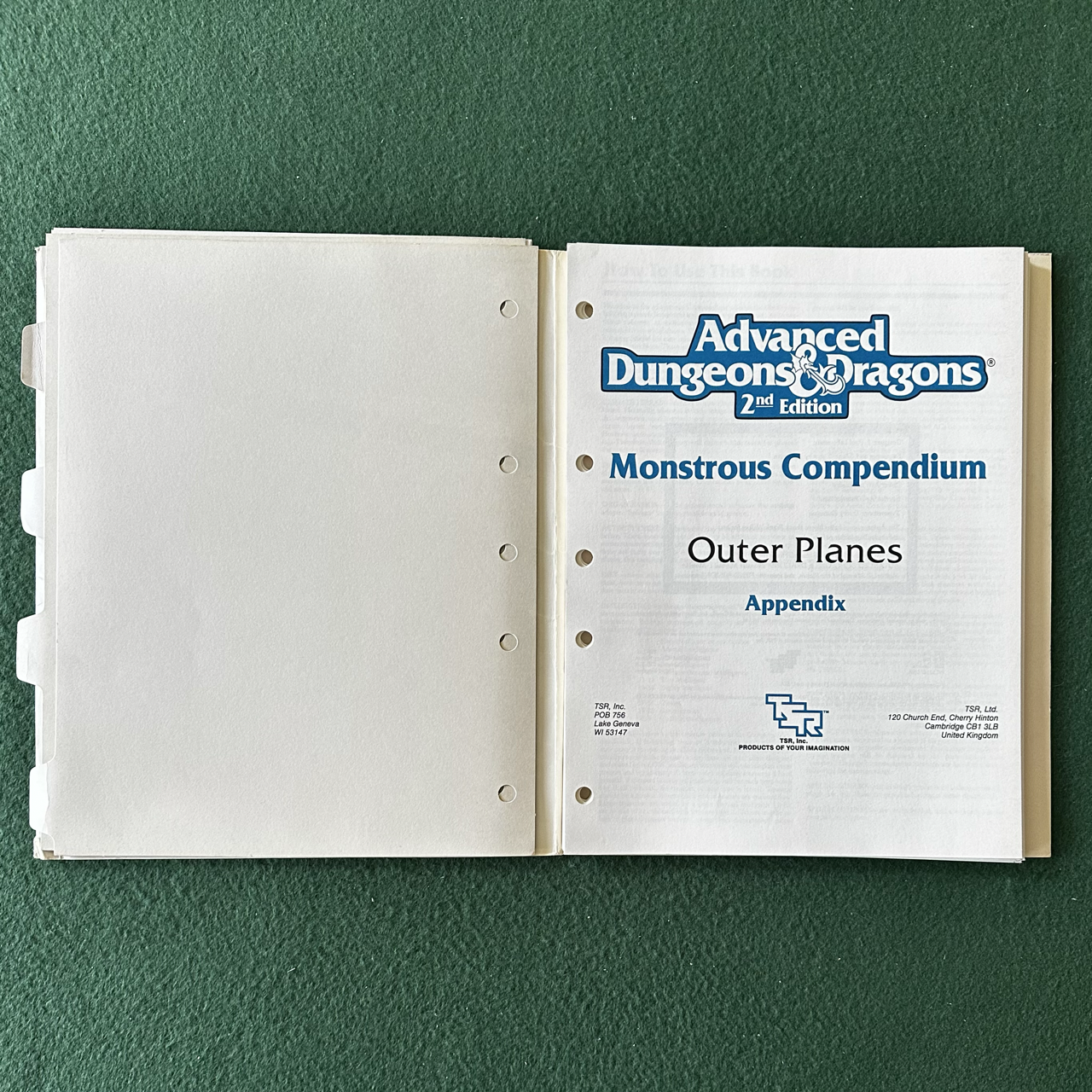 Vintage Advanced Dungeons & Dragons 2e Accessory: Monstrous Compendium: Outer Planes Appendix