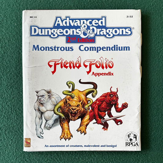 Vintage Advanced Dungeons & Dragons 2e Accessory: Monstrous Compendium: Fiend Folio Appendix