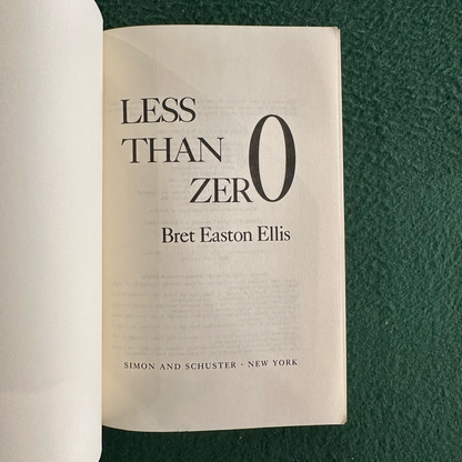 Vintage Fiction Paperback: Brett Easton Ellis - Less Than Zero FIRST PRINTING