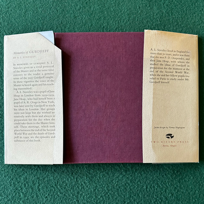 Vintage Non-Fiction Hardback: A L Staveley - Memories of Gurdjieff FIRST EDITION