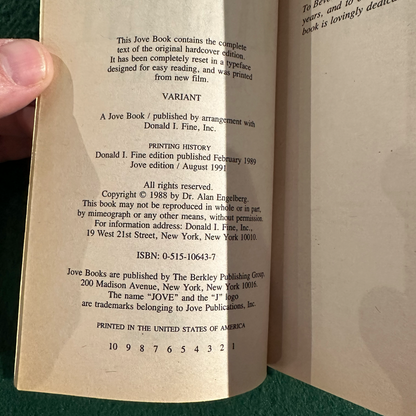 Vintage Horror Paperback: Alan Engel MD - Varient FIRST PRINTING
