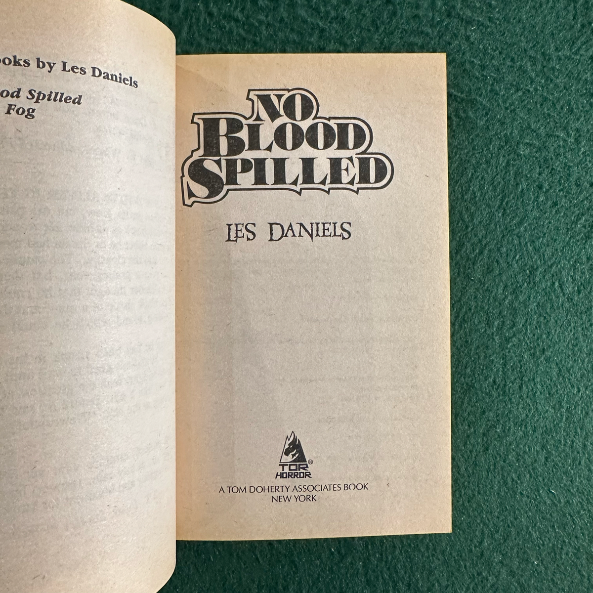 Vintage Horror Paperback: Les Daniels - The Chronicles of Don Sebastian: No Blood Spilled FIRST PRINTING