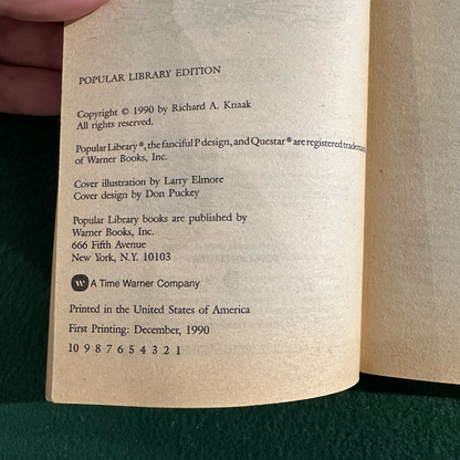 Vintage Fantasy Paperback: Richard A Knaak - The Dragonrealm: Shadow Seed SIGNED