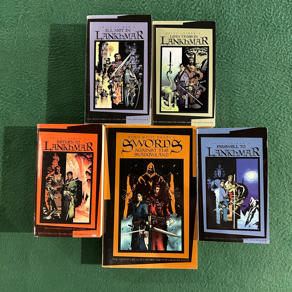 Vintage Fantasy Paperbacks: Fritz Leiber - Adventures of Fafhrd and The Gray Mouser Vols 1-4 with Swords Against the Shadowland, Mignola Covers