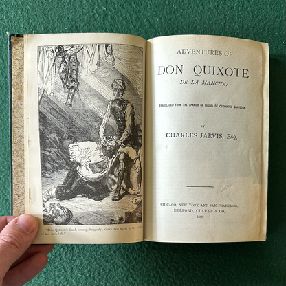 Antique Fiction Hardback: Miguel de Cervantes - Adventures of Don Quixote de la Mancha 1888
