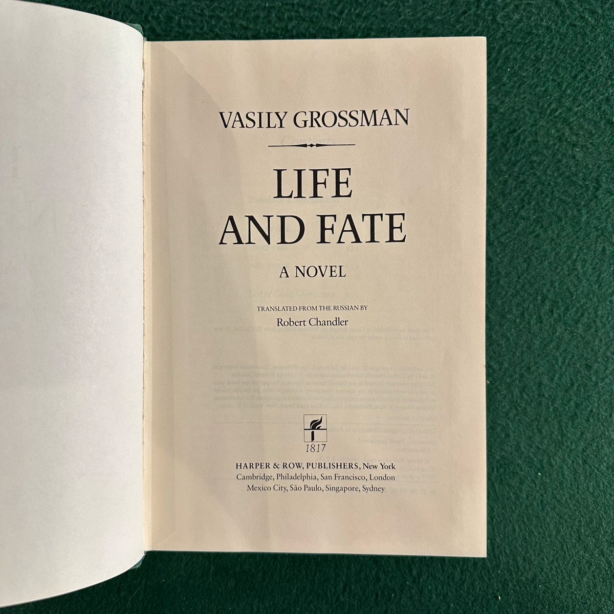 Vintage Fiction Hardback: Vasily Grossman - Life and Fate FIRST PRINTING