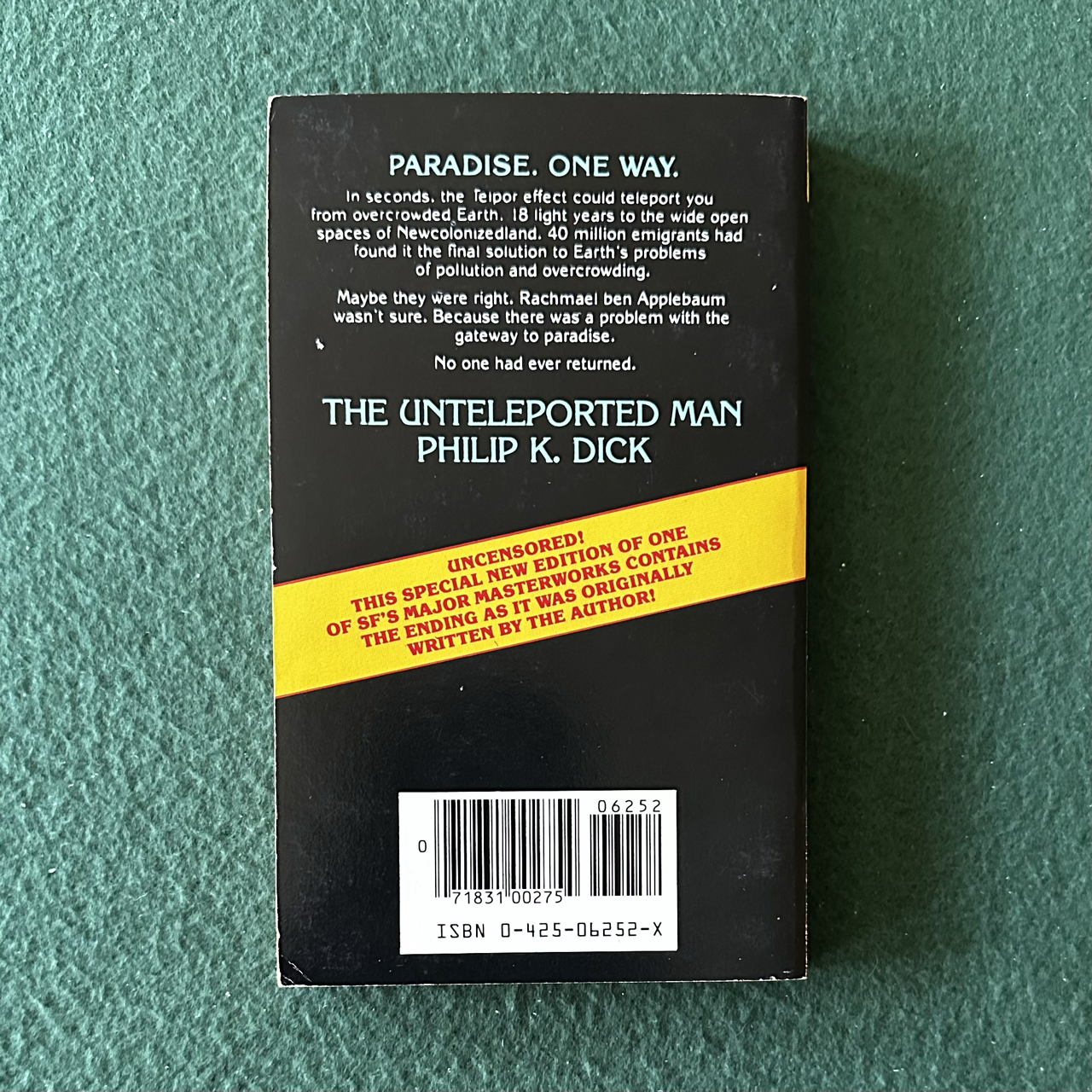Vintage Sci-Fi Paperback: Philip K Dick - The Unteleported Man
