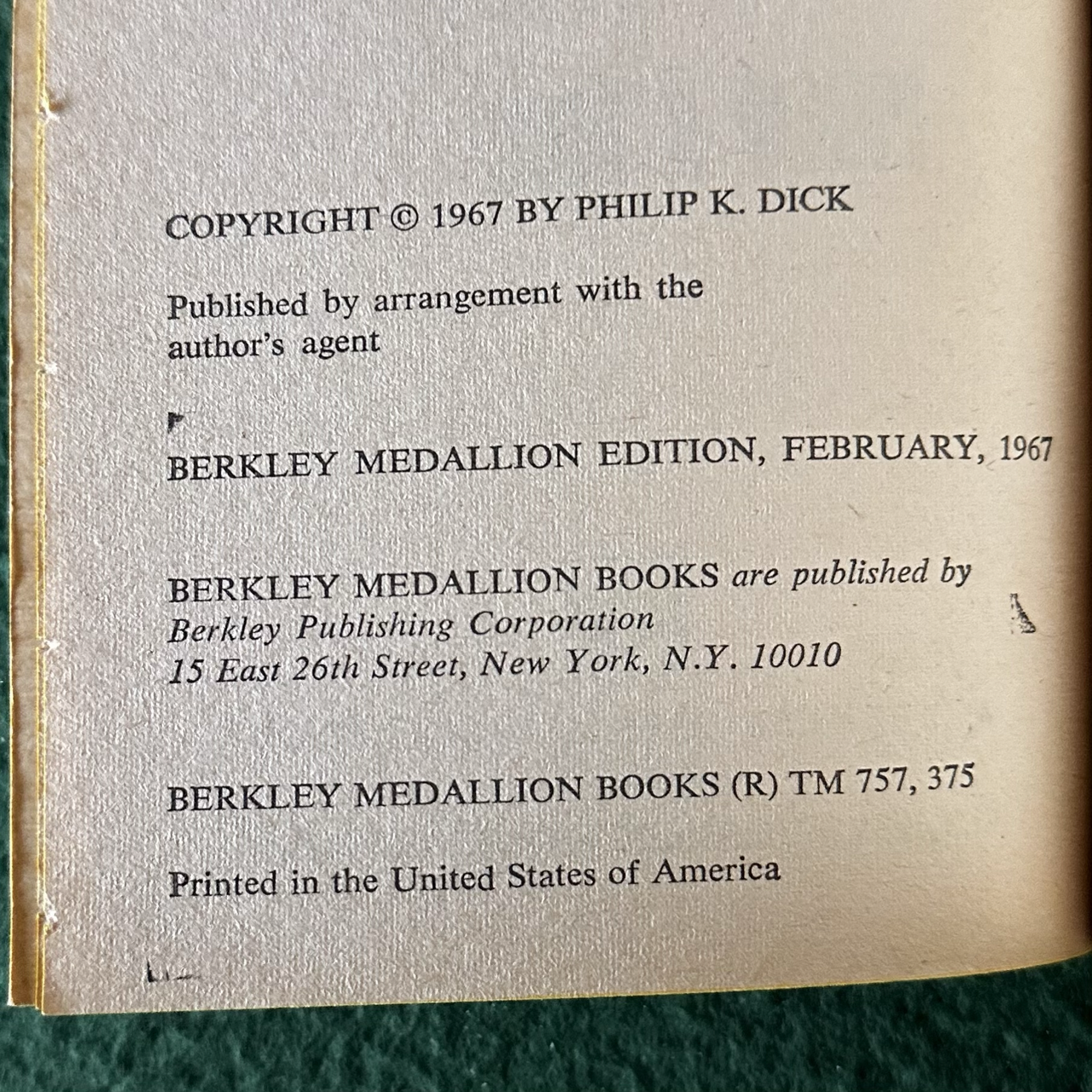 Vintage Sci-Fi Paperback: Philip K Dick - Counter-Clock World