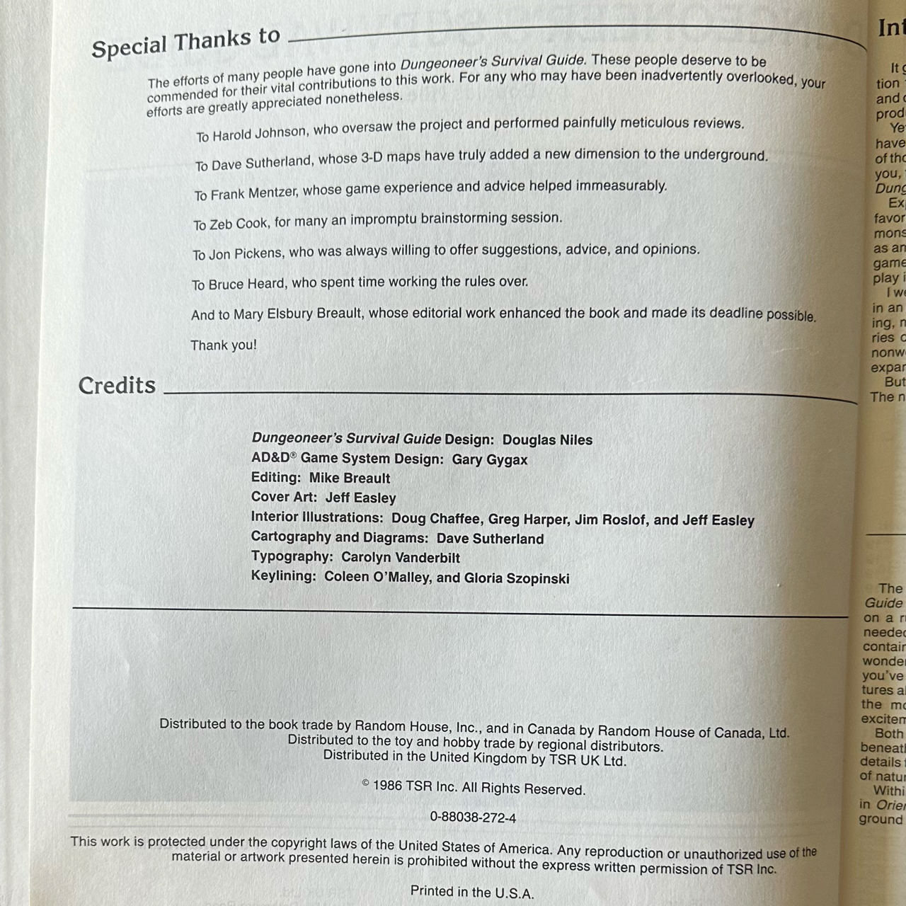 Vintage Advanced Dungeons & Dragons Accessory: Dungeoneer's Survival Guide