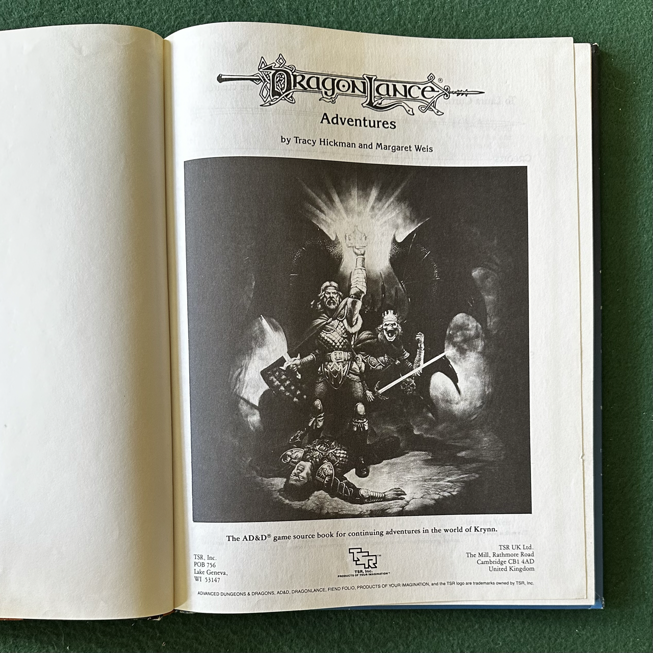 Vintage Advanced Dungeons & Dragons Accessory: Dragonlance Adventures 1987