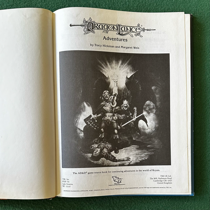 Vintage Advanced Dungeons & Dragons Accessory: Dragonlance Adventures 1987