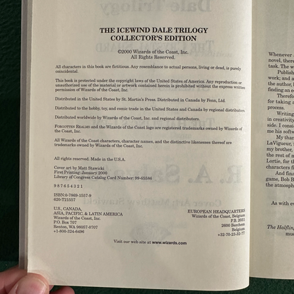 Vintage Fantasy Hardback: R A Salvatore - The Icewind Dale Trilogy Omnibus SIGNED FIRST PRINTING