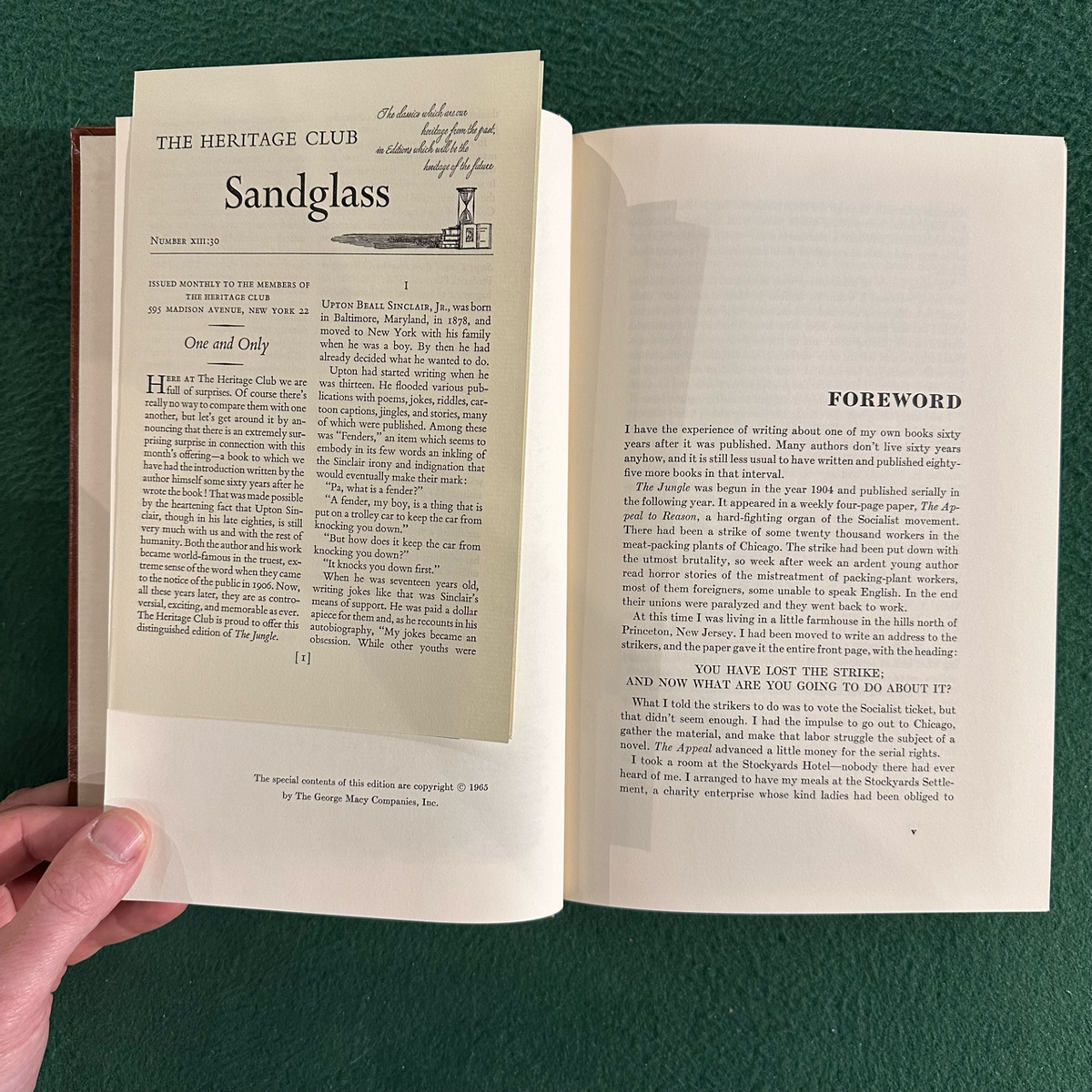 Vintage Fiction Hardback: Upton Sinclair - The Jungle HERITAGE PRESS
