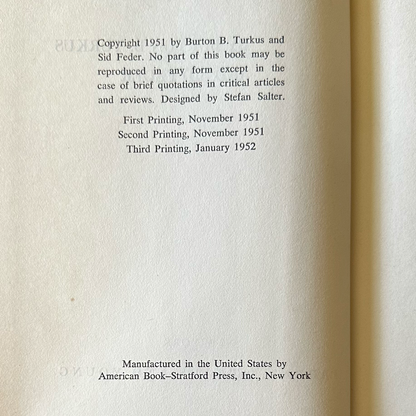 Vintage Non-Fiction Hardback: Burton B Turkus and Sid Feder THIRD PRINTING