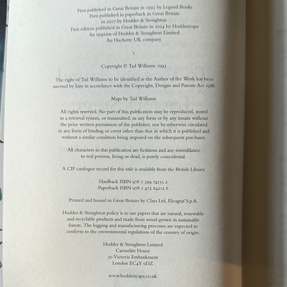 Fantasy Hardback: Tad Williams - Memory, Sorrow and Thorn, 4 Vol Broken Binding First Reprints