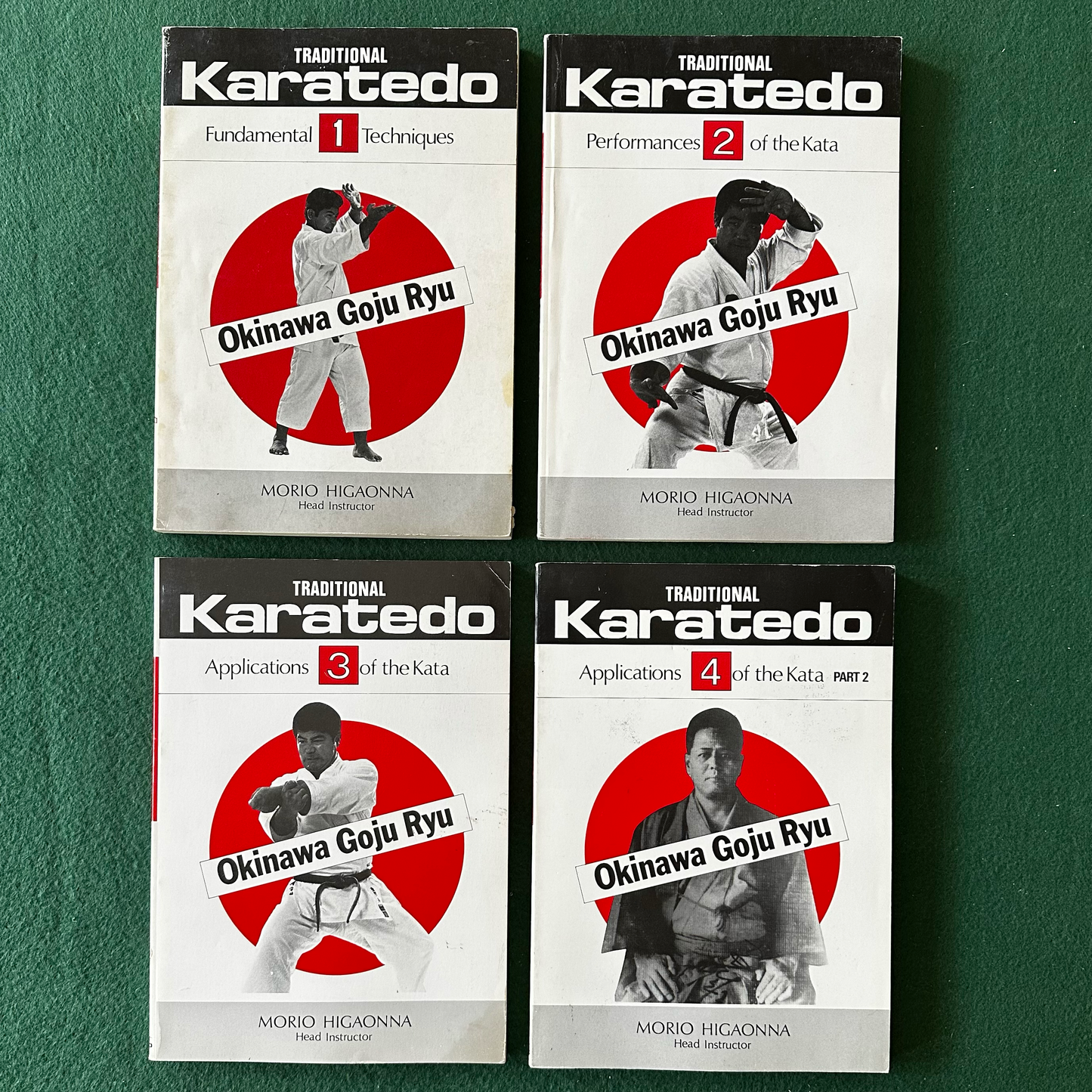 Vintage Non-Fiction Paperbacks: Morio Higaonna - Traditional Karatedo Okinawan Goju-Ryu, Books 1-4 FIRST PRINTS