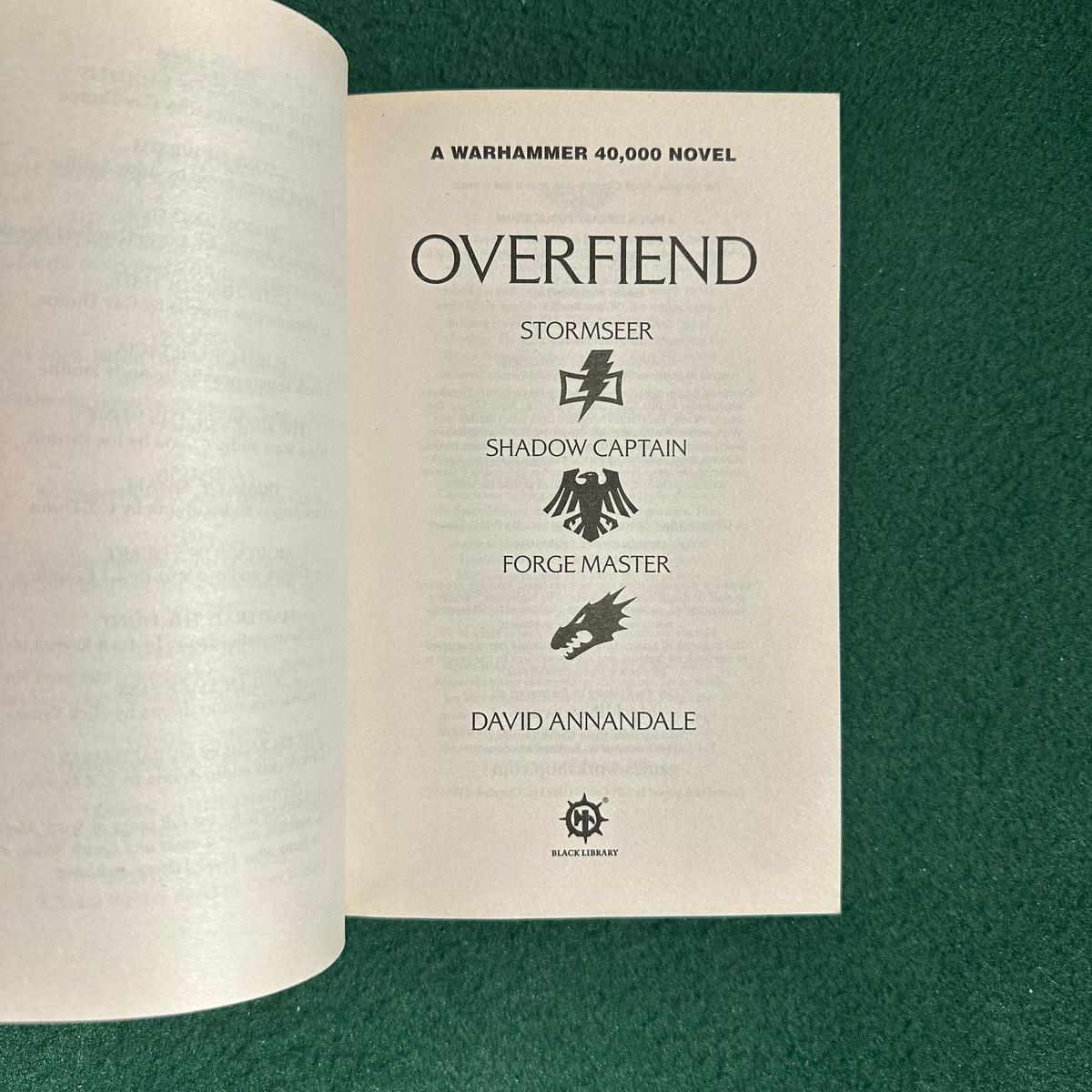 Sci-Fi Paperback: David Annandale - Warhammer 40k, Overfiend FIRST PRINTING