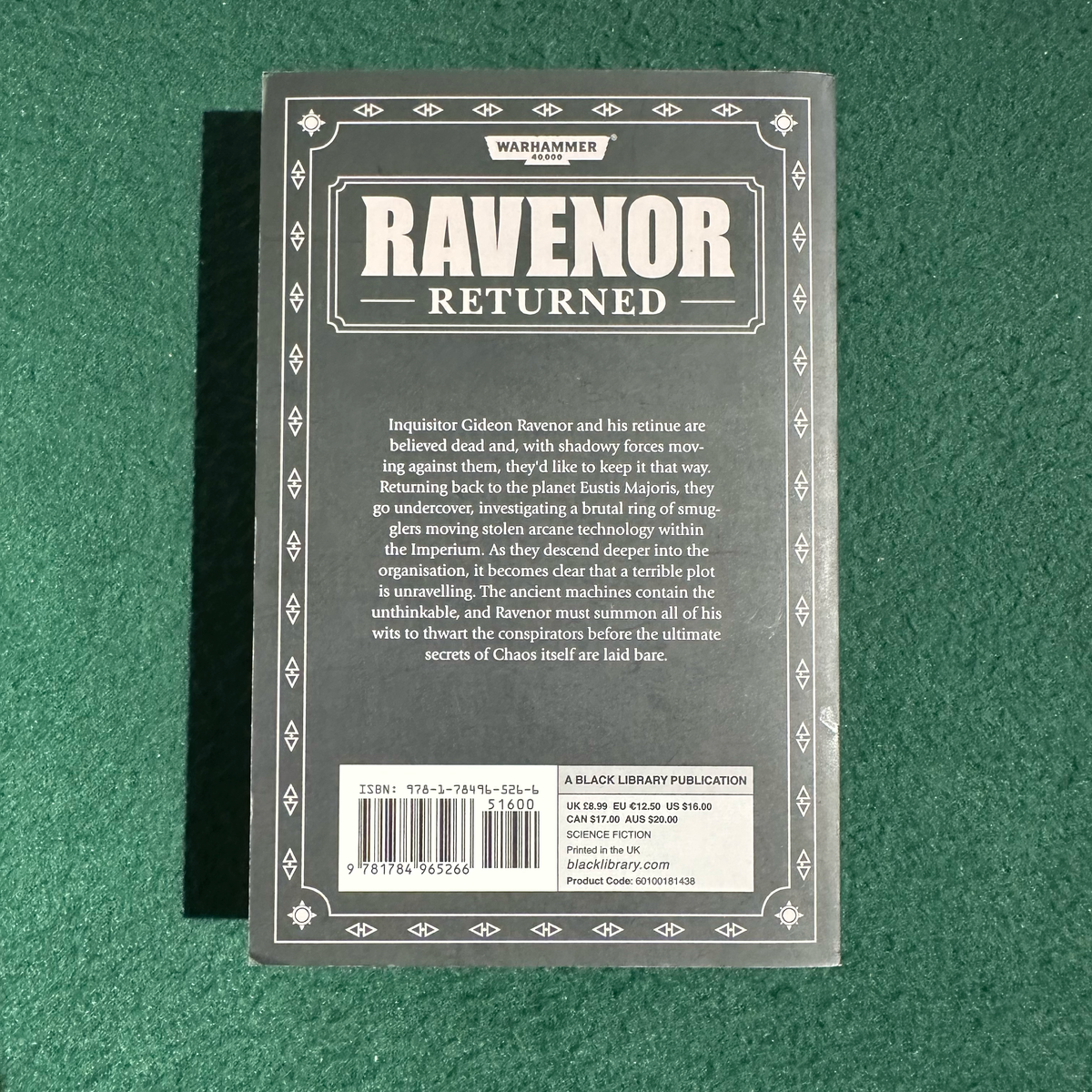 Sci-Fi Paperback: Dan Abnett - Warhammer 40k, Ravenor, Returned FIRST PRINTING