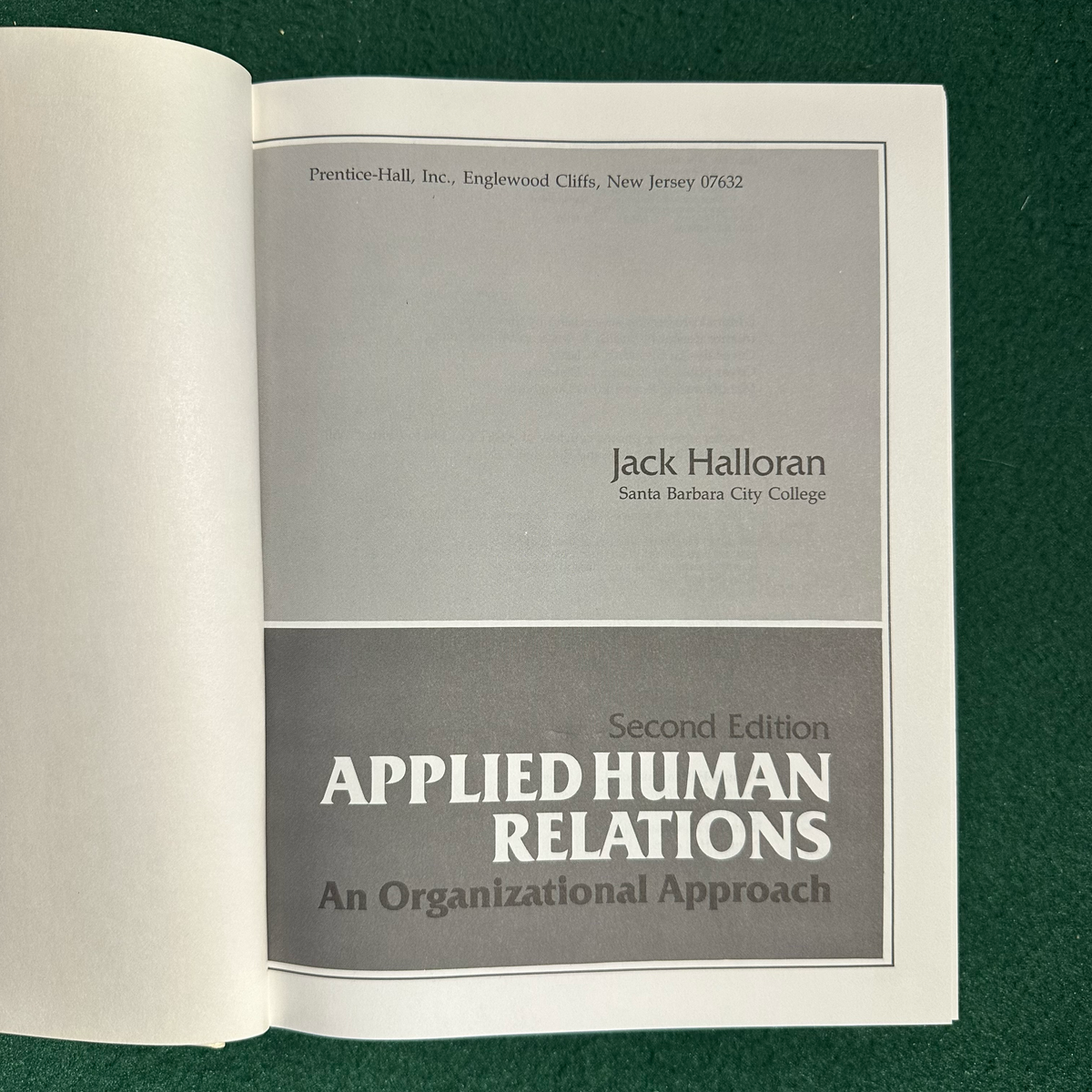 Vintage Non-Fiction Hardback: Jack Halloran - Applied Human Relations 2nd Edition