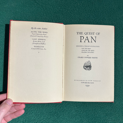 Vintage Fiction Hardback: Chard Powers Smith - The Quest for Pan FIRST EDITION