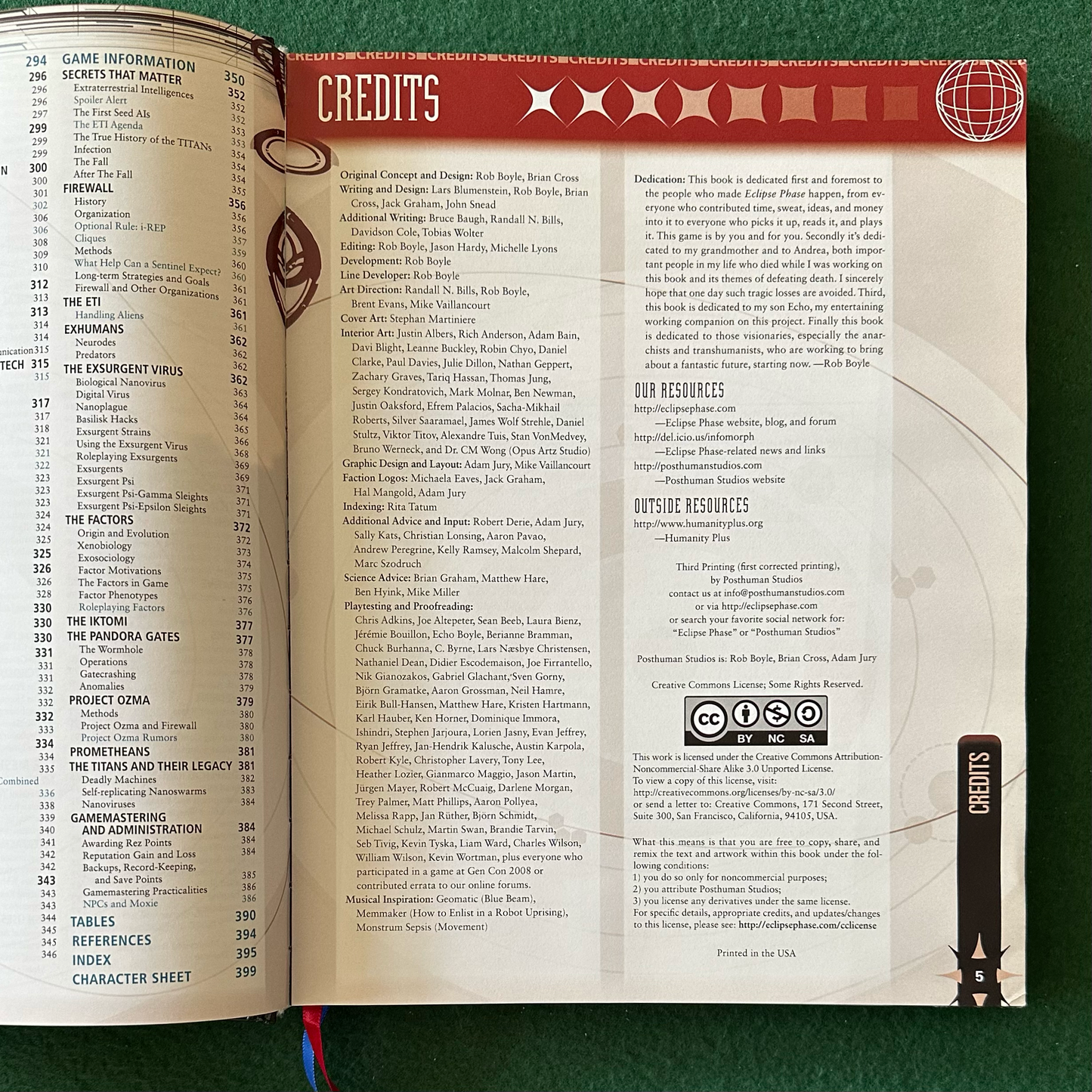 TTRPG Hardback: Eclipse Phase Core Book THIRD PRINTING