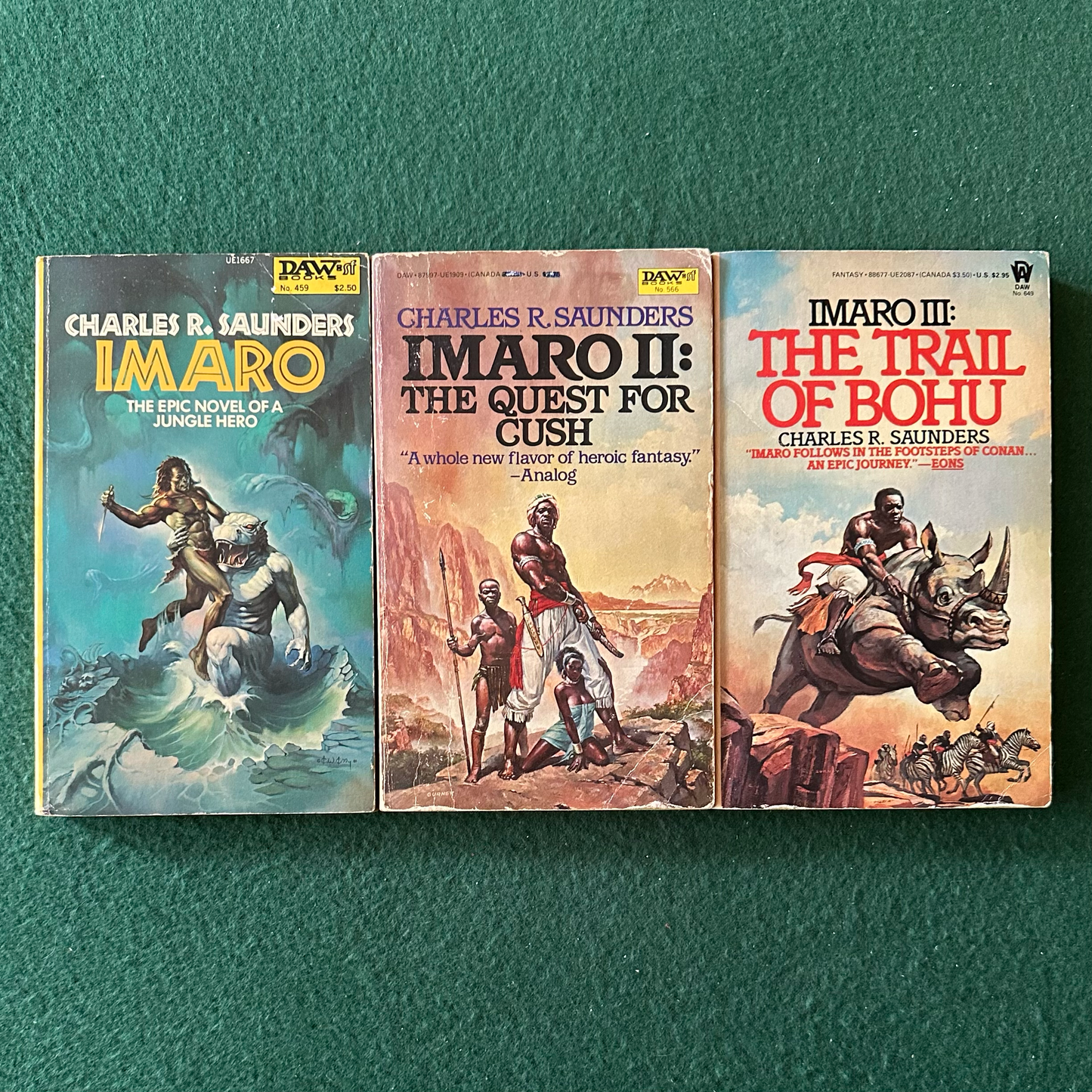 Vintage Fantasy Paperback: Charles R Saunders - Imaro Trilogy: Imaro, The Quest for Cush, and The Trail of Bohu&nbsp;