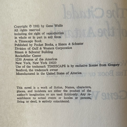 Vintage Fantasy Hardback: Gene Wolfe - The Citadel of the Autarch BCE