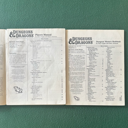 Vintage Dungeons & Dragons Accessory: Players Manual and DM's Rulebooks FIRST PRINTS NO BOX