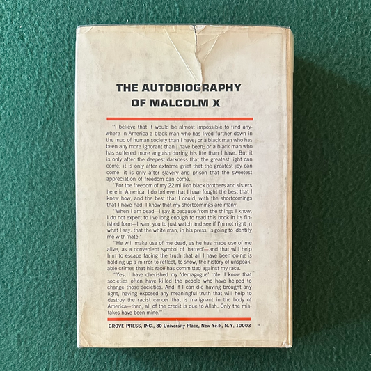 Vintage Autobiography Hardback: Alex Haley - The Autobiography of Malcolm X SECOND PRINTING